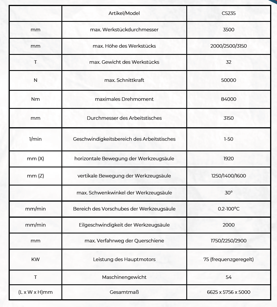 CQ5235 Doppelpinolen-Vertikal-Drehmaschine